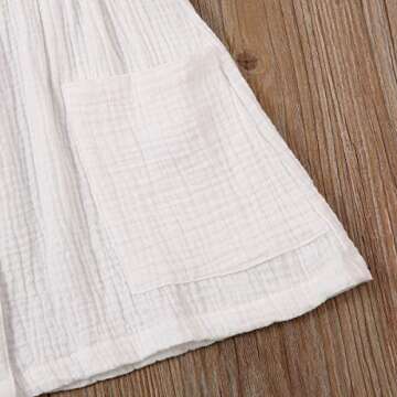 Kids Baby Girls Organic Cotton Ruffled Sleeve Tunic Dress Swing Casual Sundress Party Princess Dresses (White, 2-3 Years)