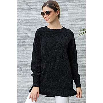ZKESS Cozy Velvet Chunky Pullovers Sweater for Women