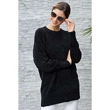 ZKESS Cozy Velvet Chunky Pullovers Sweater for Women