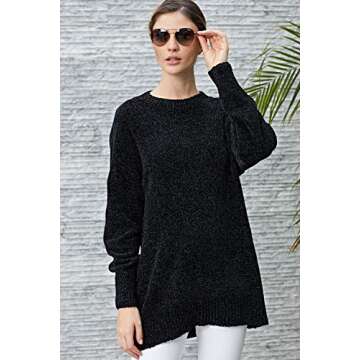 ZKESS Cozy Velvet Chunky Pullovers Sweater for Women