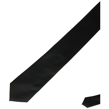 Stacy Adams Men's Satin Black Tie Set with Pocket Square