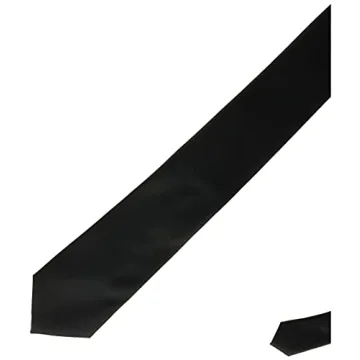 Stacy Adams Men's Satin Black Tie Set with Pocket Square