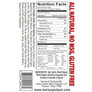 Marty's Jackpot All-Purpose Spice for Healthy Cooking