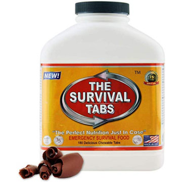 Survival Tabs 15-Day 180 Tabs Emergency Food Ration Survival MREs Food Replacement for Outdoor Activ...