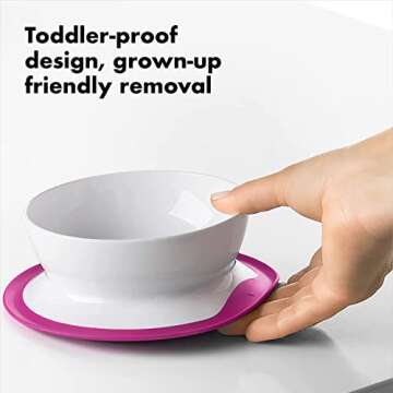 OXO Tot Stick & Stay Suction Bowl in Pink - Mess-Free Feeding Solution