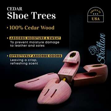 Stratton Cedar Shoe Tree - Premium Shoe Care Set, 2 Pack, X-Large Size