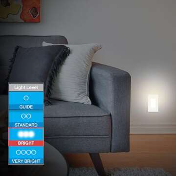 GE SlimLine CoverLite LED Night Light - Dusk to Dawn Sensor, Modern Design for Bedrooms and More