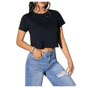 Stylish Women's Distressed Crop Tee for Summer Wear