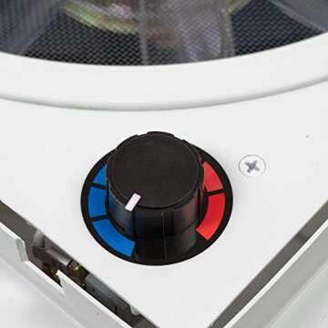 Fan-Tastic Vent RV Roof Vent with Thermostat, Automatic or Manual 3 Speed 12 Volt RV Vent Fan, Manual Dome Lift RV Vent Cover, Model 2250 (White)