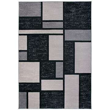 Rugshop Contemporary Modern Boxes Design Soft Indoor Area Rug 7'10" x 10'2" Gray