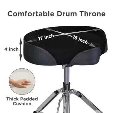 GIOCO Drum Throne with Backrest: Ultimate Comfort & Support