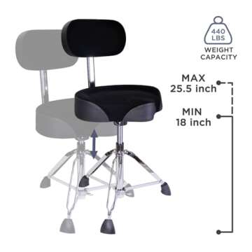 GIOCO Drum Throne with Backrest: Ultimate Comfort & Support