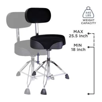 GIOCO Drum Throne with Backrest: Ultimate Comfort & Support