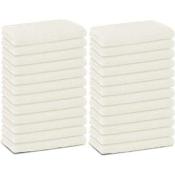 Textila 100% Cotton Woolen White Hand Towels Pack of 24