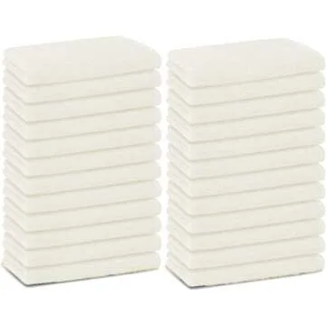 Textila 100% Cotton Woolen White Hand Towels Pack of 24