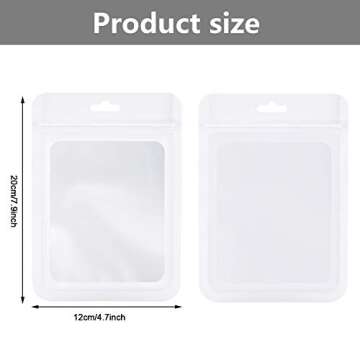 Boao 100 Pieces Resealable Foil Food Storage Bags with Clear Window Coffee Beans Candy Packaging Pou...