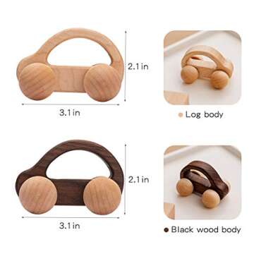 Personalized Wooden Toy Car Set for Toddlers