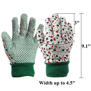 Yopay 6 Pairs Gardening Gloves for Women, Soft Jersey Garden Gloves, Rubbuer Dots Cotton Working Glo...