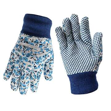 Yopay 6 Pairs Gardening Gloves for Women, Soft Jersey Garden Gloves, Rubbuer Dots Cotton Working Gloves for Men, Planting, Seeding, Fishing, Restoration Work, 3 Colors