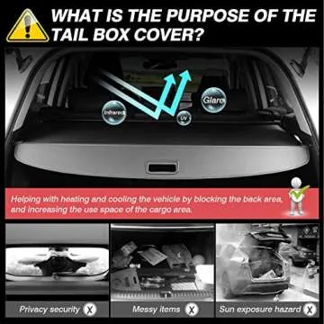 Automiim Compatible with Cargo Cover Toyota RAV4 2023 2022 2021 2020 2019 Trunk Cover with Hooks Retractable Security Shield Shade PVC Leather Waterproof Upgraded Version