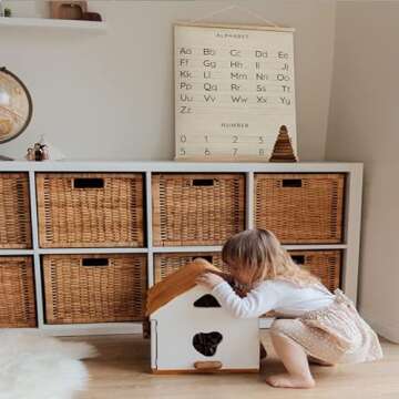 AnairsMo Alphabet Poster, Alphabet Wall Hanging, ABC Poster For Wall Decorative, Letters and Numbers Train Poster, ABC Canvas Art For Kids Room, Nursery, Playrom 16x24 Inch Wall Hanging Ready to Hang