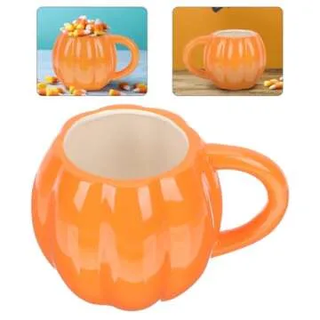 DOITOOL Halloween Mug Pumpkin Ceramic Halloween Coffee Mug for Halloween Theme Party Favor, Novelty ...