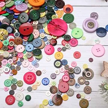 330 Durable Multicolor Resin Buttons for Crafting and Sewing