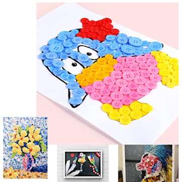 330 Durable Multicolor Resin Buttons for Crafting and Sewing