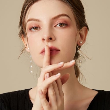 Dainty 14k Gold Pearl Drop Earrings for Women