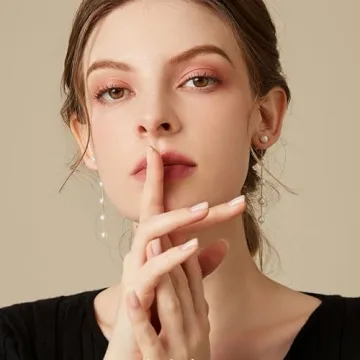 Dainty 14k Gold Pearl Drop Earrings for Women