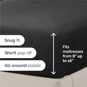 King Size 4 Piece Sheet Set - Comfy Breathable & Cooling Bed Sheets Set - Hotel Luxury Bedding for Women, Men, Kids & Teens - Deep Pockets, Easy Secure Fit, Soft and Wrinkle Free - Oeko-Tex - Black
