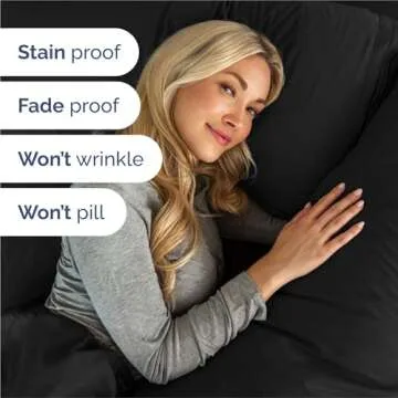 King Size 4 Piece Sheet Set - Comfy Breathable & Cooling Bed Sheets Set - Hotel Luxury Bedding for Women, Men, Kids & Teens - Deep Pockets, Easy Secure Fit, Soft and Wrinkle Free - Oeko-Tex - Black