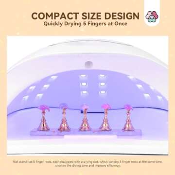 SAVILAND Nail Stand for Press On Nails: 6pcs Nail Stand Set 2X Magnetic Nail Holder for Painting Nails Display 40PCS False Finger Holder Art Brush Putty Acrylic Nail Art Kit Nail Enthusiasts Home DIY