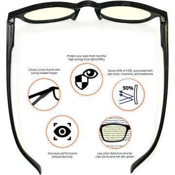 Stylish Anti-Blue Light Glasses for Reading & Gaming