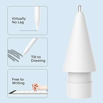 Upgraded Pencil Tips for Apple Pencil,No Wear Out Fine Point Precise Control Pencil Replacement Nibs...