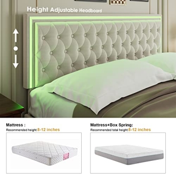 Stylish Keyluv Queen LED Bed Frame with Storage Drawers