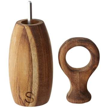 Bloomingville Brown Acacia Wood Salt & Pepper Mills,8 Inch (Set of 2)