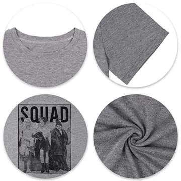 Halloween Shirts for Women Halloween Squad T-Shirt Funny Sanderson Sisters Graphic Tee Casual Fall Tee Tops Grey