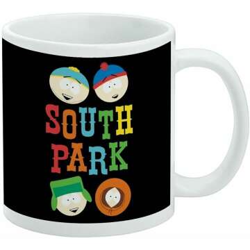 South Park Characters Logo Ceramic Coffee Mug - 11oz Novelty Gift