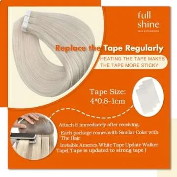 Full Shine 16" Tape-in Hair Extensions for Natural Volume