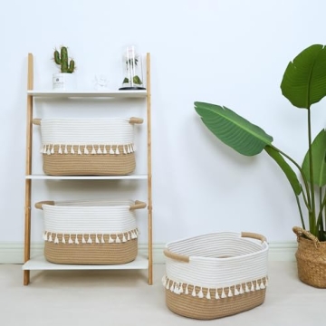 TeoKJ Woven Storage Bins Set of 3 - Stylish Organizers