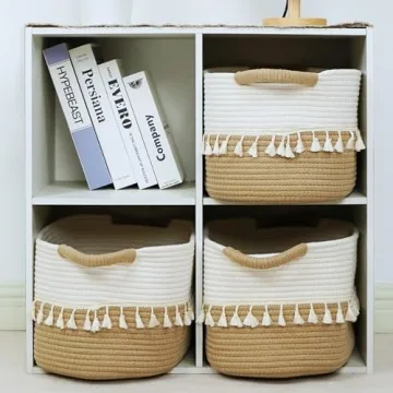 TeoKJ Woven Storage Bins Set of 3 - Stylish Organizers