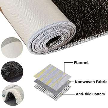 Boho Colorful Geometric Area Rug, Retro Pink Orange Rectangle Large Printed Rugs, Indoor Non-Slip Kids Rugs Machine Washable Carpet for Bedroom Living Room Front Entrance Floor Decor 5x8ft