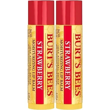 Burt's Bees Strawberry Lip Balm 2-Pack for Natural Lip Care