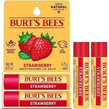 Burt's Bees Strawberry Lip Balm 2-Pack for Natural Lip Care