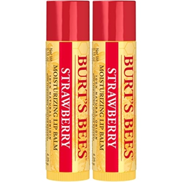 Burt's Bees Strawberry Lip Balm 2-Pack for Natural Lip Care