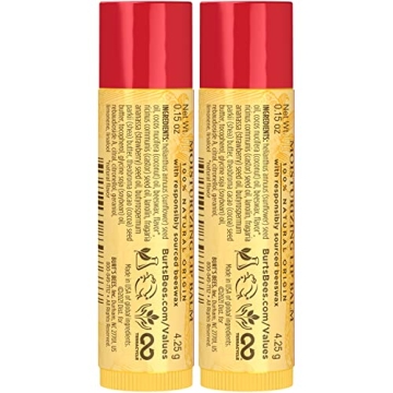 Burt's Bees Strawberry Lip Balm 2-Pack for Natural Lip Care