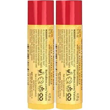 Burt's Bees Strawberry Lip Balm 2-Pack for Natural Lip Care