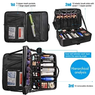 Relavel Makeup Case Large Capacity Waterproof Organizer