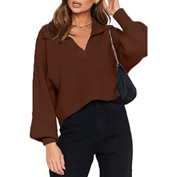 Stylish CHYRII Women's Sexy V Neck Puff Sweater
